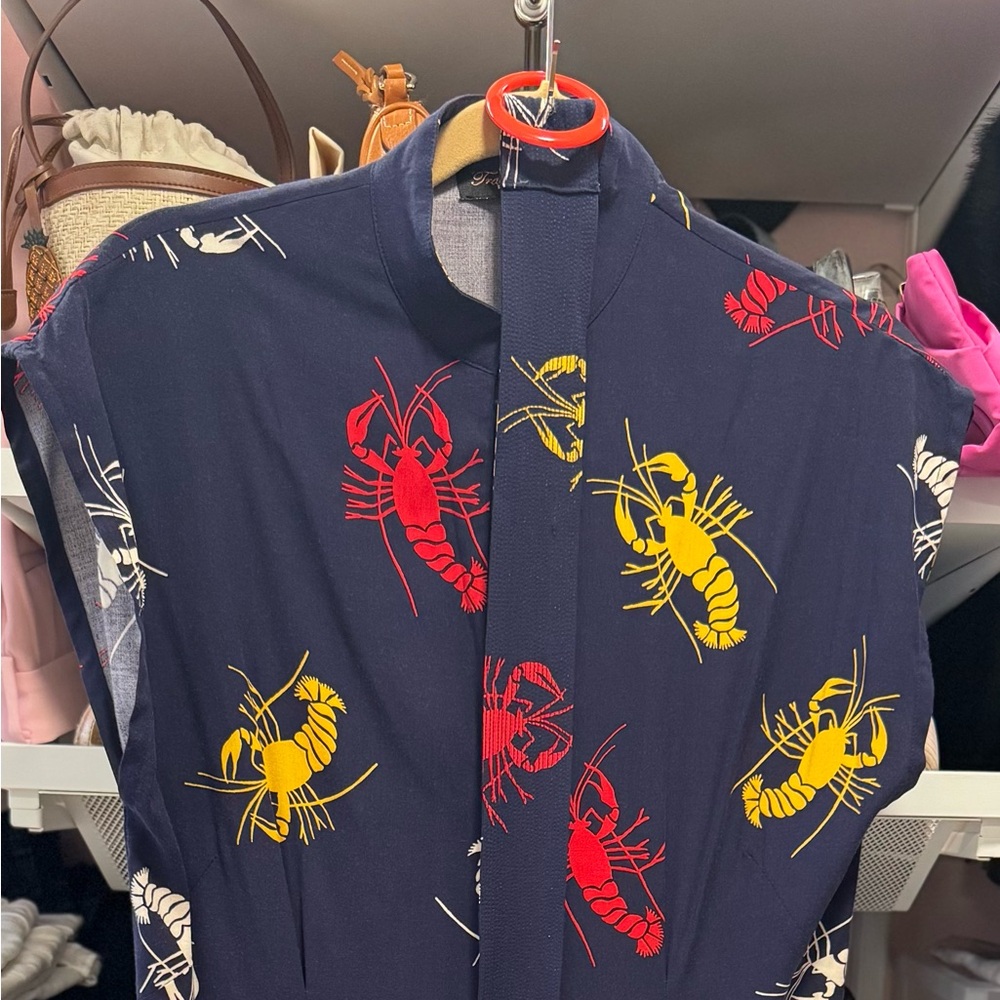 Navy Dress with Lobster Print